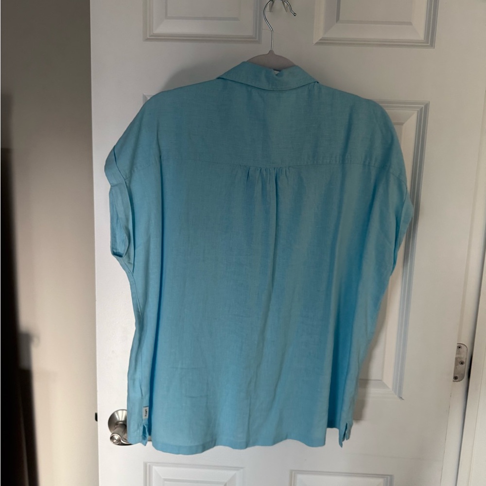 Orvis Light Blue Linen Shirt - Picture 4 of 4